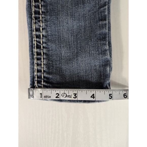 Miss Chic Womens Skinny Jeans Western Contrast Stitches Low Rise Denim Size 27W - Picture 11 of 12